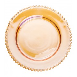 Prato 28cm Raso Cristal de Chumbo Pearl Ambar